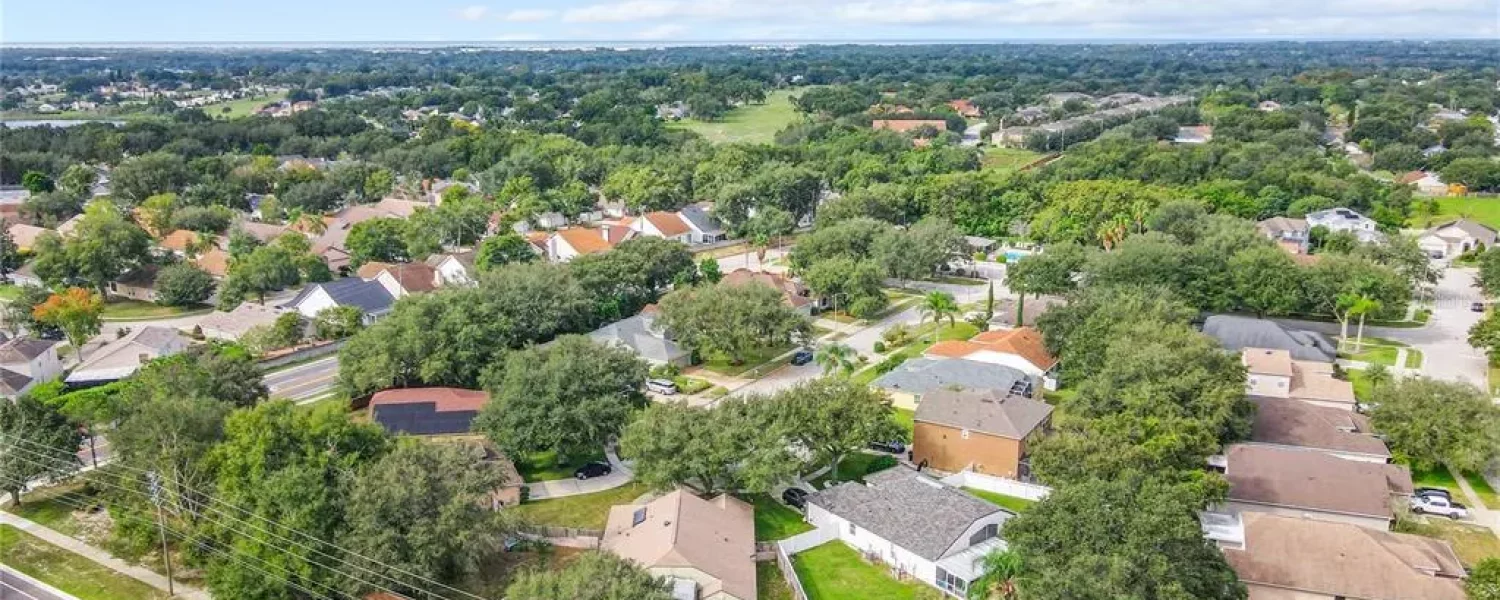 Aerial view of a residential area in Apopka, FL, illustrating the comprehensive pest control and lawn care services provided by Termite Lawn and Pest.