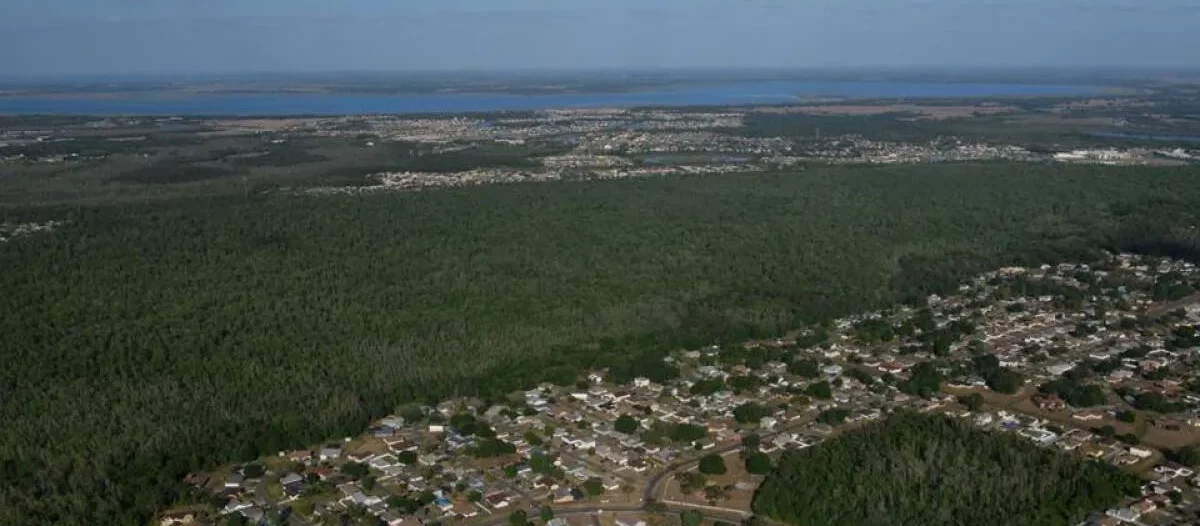 Aerial view of Four Corners area, showcasing the residential and green spaces, representing the pest control and lawn care services offered by Termite Lawn and Pest in Four Corners.