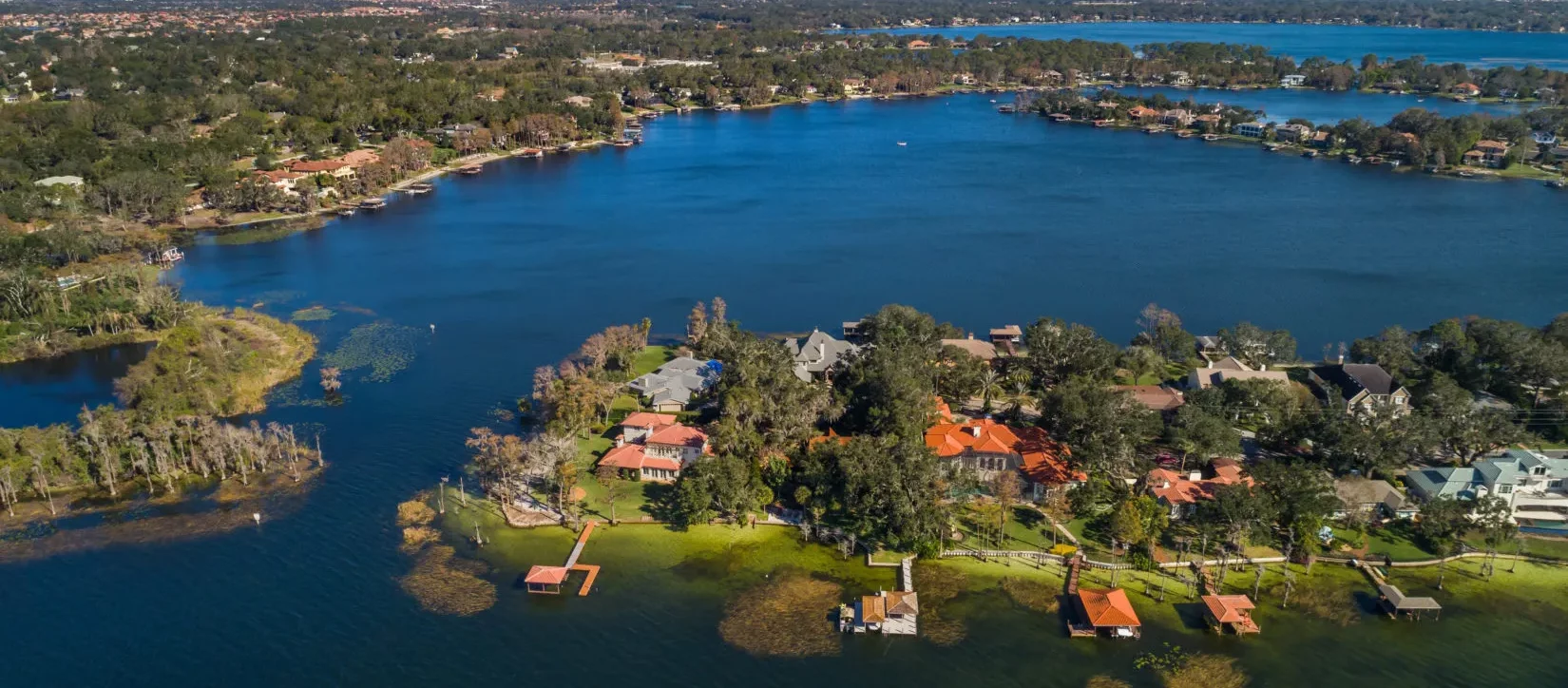 Aerial view of the picturesque Windermere community, highlighting the benefits of comprehensive property services for maintaining beautiful and well-kept surroundings.